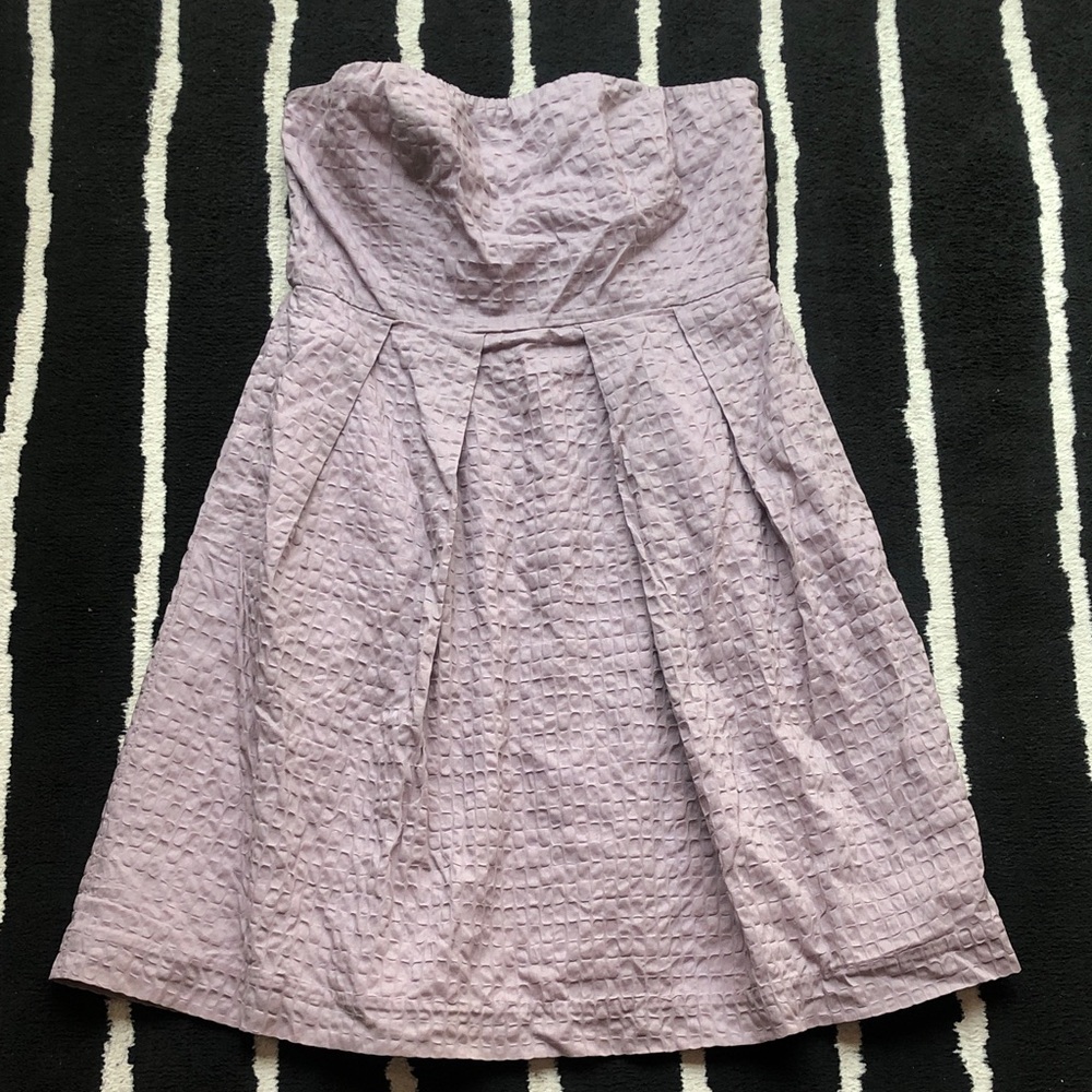 J. Crew Strapless Textured Dress in Lavender